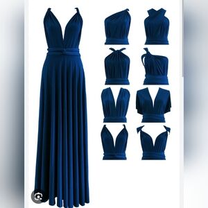 Chic Navy Convertible Maxi Dress